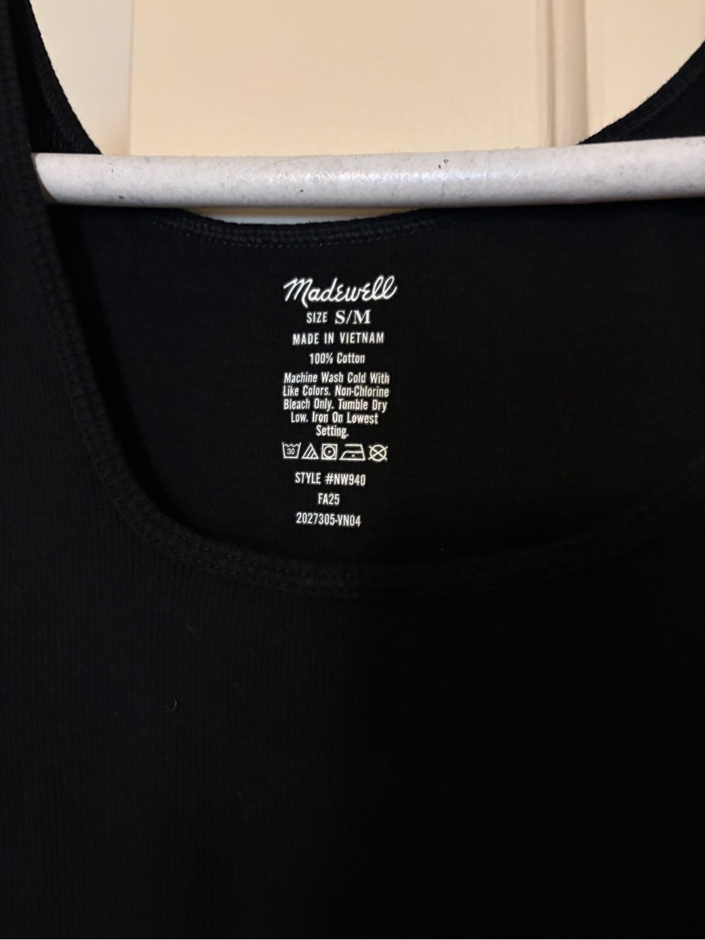 Madewell Black Ribbed Tank - Picture 3 of 3